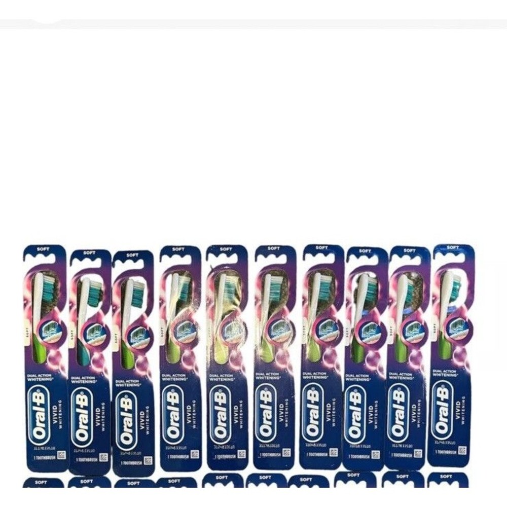 10x Oral-B Vivid Whitening Soft Adult Manual Toothbrushes